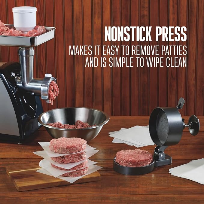 Weston Single Burger Press For 4 1/2" Diameter Patties, 1/4 lbs to 3/4 lbs | Hamburger, Crab Cakes, Sausage Patties | Spring Ejector For Easy Removal | Non-Stick Heavy-Duty Cast Aluminum | 07-0310-W