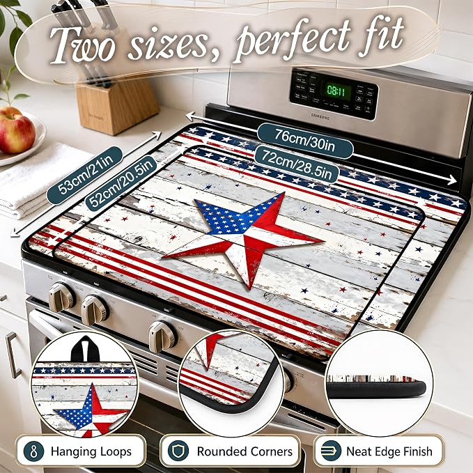 Stove Top Covers with A Non-slip Rubber Coating | protect Your Stove from Scratches, Extend Countertop Space, and Add A Classic Kitchen Touch