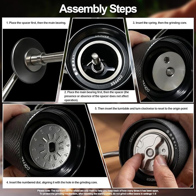Manual Coffee Grinder, Adjustable Grinding Settings, Stainless Steel Burrs, Portable Hand-Cranked Coffee Grinder, For Espresso, Drip Filter, French Press Filter, Compact And Durable
