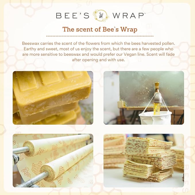 Bee's Wrap Beeswax Food Wraps, 2 Medium & Sandwich Pack - Botanical | Organic Beeswax Wraps - Plastic Free - Reusable Food Storage - Lunches & Leftovers - Made in USA