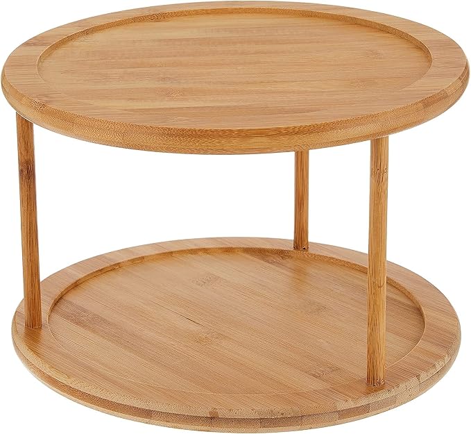 Lipper International 8302 Bamboo Wood 2-Tier 10" Kitchen Turntable