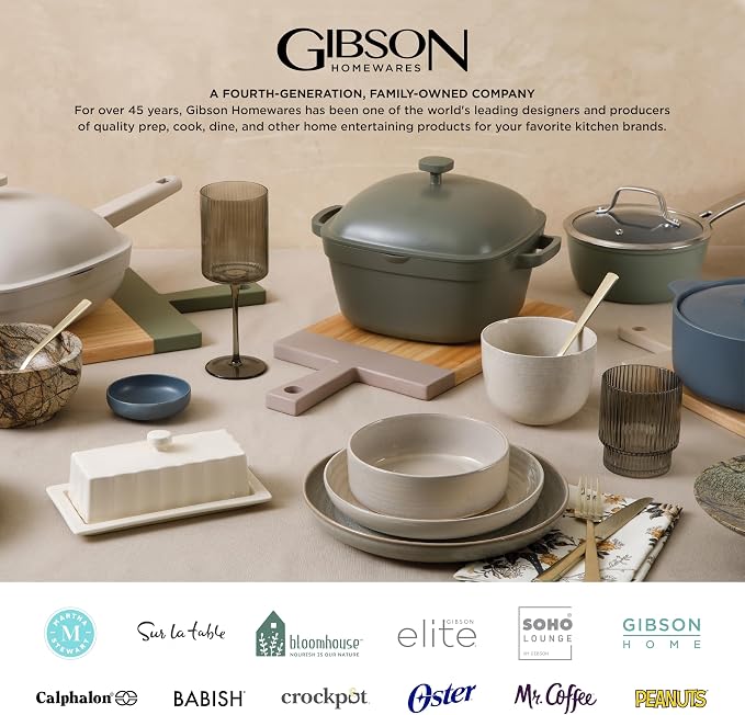 Gibson Home Plates and Bowls Sets - Dinnerware Set for 4, 16-Piece White Dishes — Ceramic Dish Set| Microwave & Dishwasher Safe Dishes - Oslo Collection
