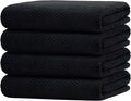 HOMEXCEL 4PK Bath Towel Set, 30x60 in, Absorbent Large Towels for Bathroom | Ultra Soft, Lightweight, Quick Dry Towels for Pool, Beach, Swim, Yoga, SPA, Black
