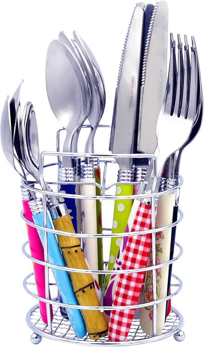Gypsy Color Eclectic Mosaic Mix & Match Stainless Steel Flatware Collection, Set of 16