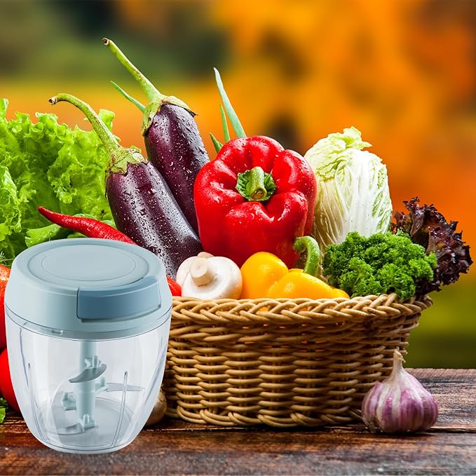 Small Manual Food Processor Protable Meat Salad Fruit Chopper Onion Cutter Garlic Mincer Kitchen Gadgets,900ml