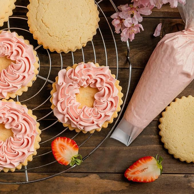 3 PCS Piping Tips Set Large Frosting Piping Kit Stainless Steel Cake Icing Nozzles Tips Decorating Tools Silver Pastry Bags Tips Accessories for Cookie Cupcake Baking Buttercream Supplies