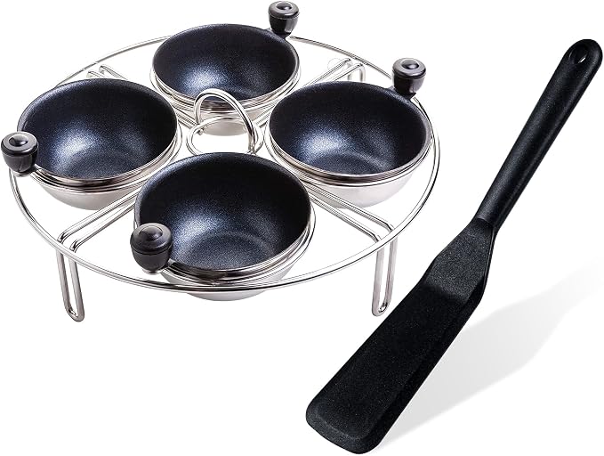 Eggssentials Egg Poacher Insert Stainless Steel Poached Egg Cooker Eggs Poaching Cup PFOA Free Egg Poachers Nonstick, Egg Spatula is Heat Resistant Non-Stick Pancake Spatula