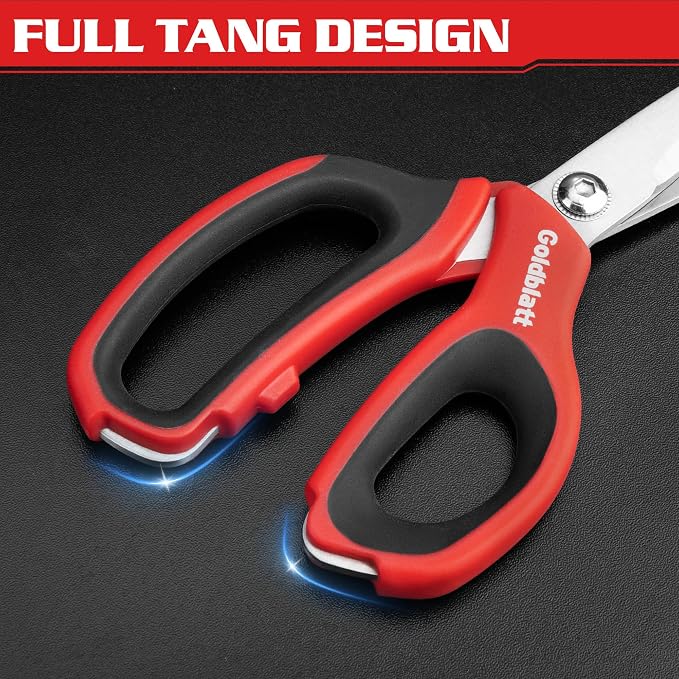 Goldblatt 2PCS Heavy Duty Scissors, Multipurpose Shop Scissors | Stainless Steel Blade and Comfortable Handle, Easy Cutting Cardboard, Wires, Leather, Fabric