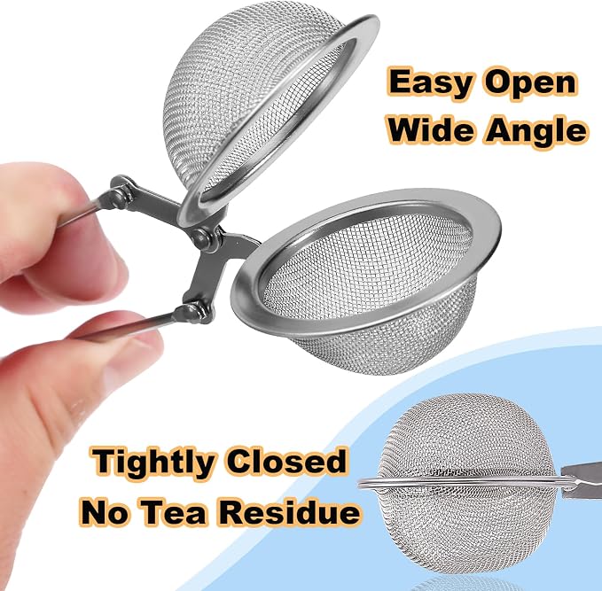 Tea Strainers for Loose Tea, 12 Pack Tea Infuser with Handle Fine Mesh Tea Ball Filter Tea Diffusers Steeper for Loose Leaf Tea, Spices, Seasonings