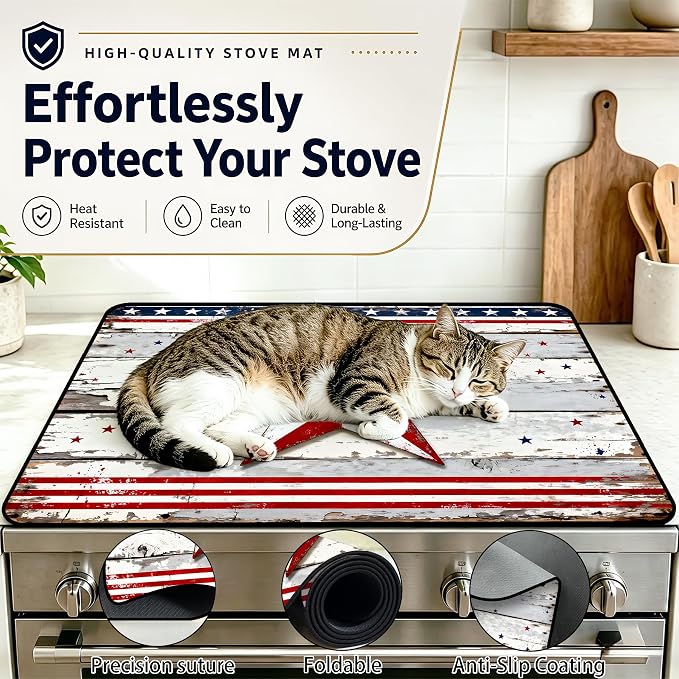 Stove Top Covers with A Non-slip Rubber Coating | protect Your Stove from Scratches, Extend Countertop Space, and Add A Classic Kitchen Touch