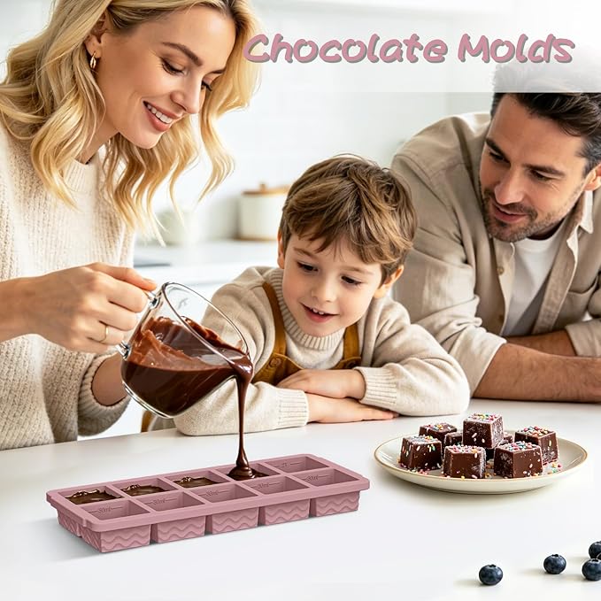 3-Pack Ice Cube Trays with Lid, 10 Cubes 2 Tbsp, Silicone Tray for Freezer | BPA Free, Leak-proof Lid, Freeze Ice Cubes, Chocolates, Sauces, Juices, Fruit Purees, Meal Prep, Cocktail, Coffee, Soup, Food