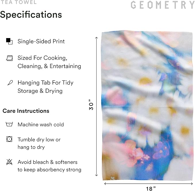 GEOMETRY Spring Kitchen Towels - Quick Dry Microfiber Cloth Spring & Summer Dish Towels for Kitchen Drying - Premium Quick Dry Towel - Soft Flora 18" x 30" (1 Pack)