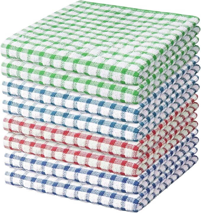 Nialnant 8 Pcs Dish Cloths for Washing Dishes | 100% Cotton Kitchen Towels Soft Absorbent Quick Drying Dish Rags for Kitchen, Reusable Cleaning Rags - 11 x 11In