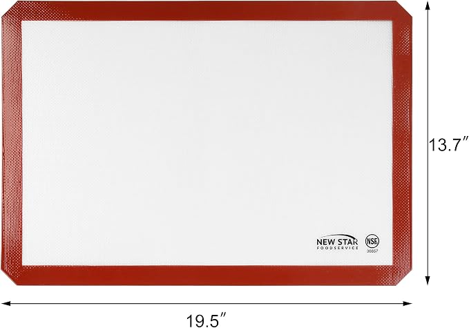 New Star Foodservice 530271 Commercial Grade Silicone Baking Mat Non Stick Pan Liner, 14 x 20 inch (Two-Thirds Size)