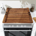 Noodle Board Stove Cover 29.5x22" with Handle Wooden Stove Top Cover Board for Electric Gas Stove Burner, Glass Range Stovetop Cover