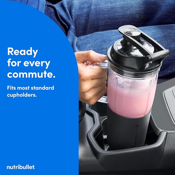 nutribullet Turbo Tumbler Edition, Personal Blender For Smoothies & Frozen Drinks, 24 Ounce Tumbler with boot, 32 Ounce Cup, Travel & To-Go Lids, 1000 Watt, Matte Black, NB30400AK