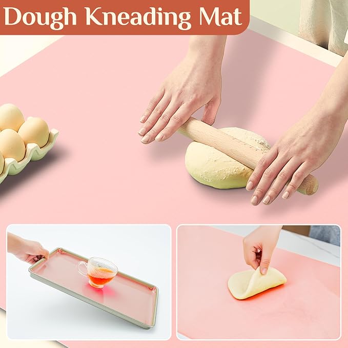 GTJ Silicone Baking Mat Roll, Reusable Baking Sheet Liners, 12 in x 10 ft | Free Cut to Size, Food-Grade, Non-Stick, Non-Slip, For Dough, Pastry, Air Fryer, Freeze Dryer, Oven Pan, Kitchen Counter