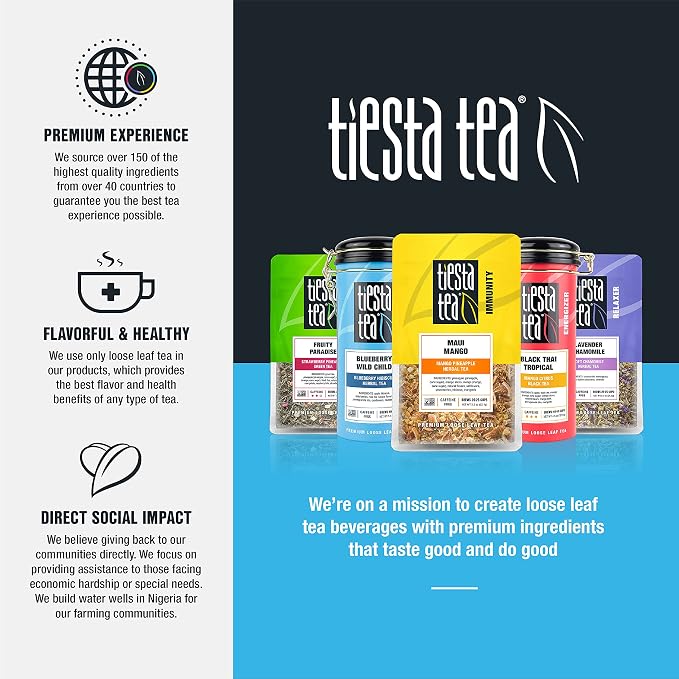 Tiesta Tea Loose Leaf Filters for Brewing | Disposable Infuser for Hot & Iced Drinks, Easy-Fill Steeper, Unbleached Paper, Single-Cup Infuser for Loose Leaves