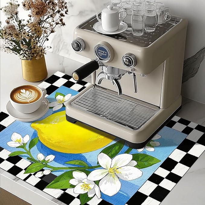 HOMETITUTE Lemon Blossom Stove Top Cover 28x20 Diatomite Mat