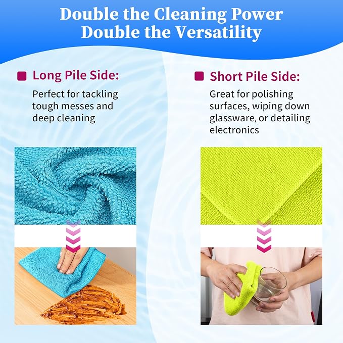 Shop Towels-200 Pack, Multi-Functional Shop Rags, 12 x 16 in Microfiber Cleaning Cloth, Highly Absorbent Cleaning Rags, Cleaning Towels for Car Kitchen Home Office