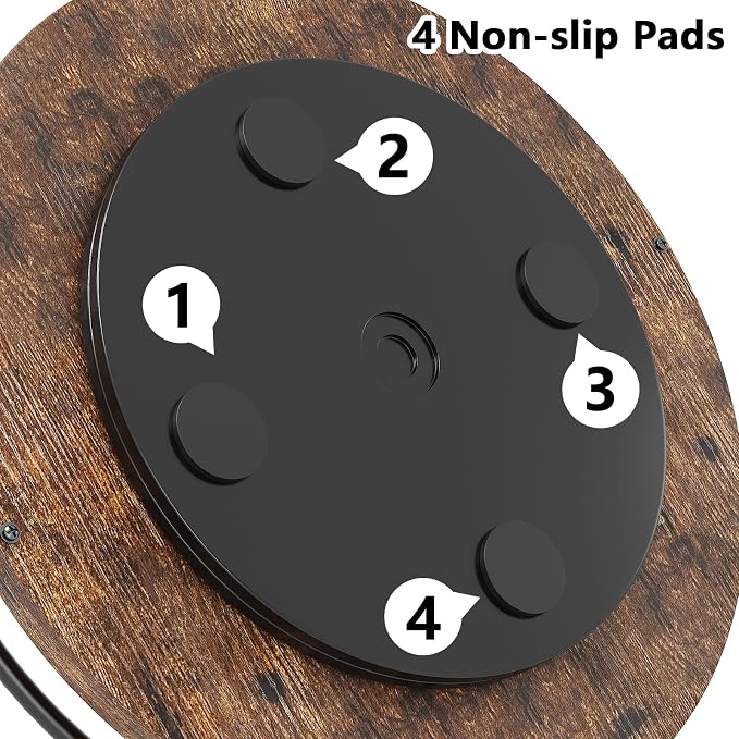 Lazy Susan Organizer：9 Inch Rotating Spice Rack for Kitchen Countertop Round Wooden Turntable Holder for Cabinet, Dining Table, Cupboard Storage – Black