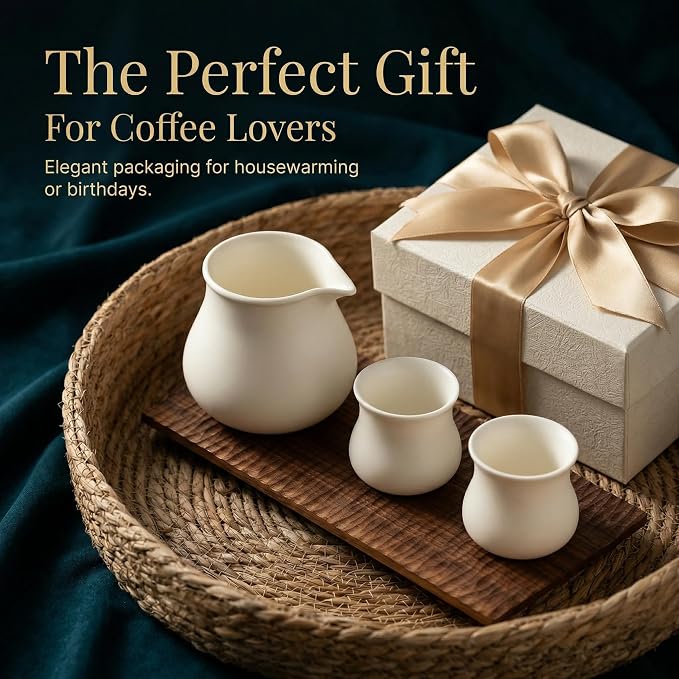 Kurguso® Porcelain Espresso Cups Set of 2, 5.5 oz mini Coffee Mugs, Espresso Accessories, White Demitasse Shot Cups for Espresso Machine Coffee Maker, Microwave Dishwasher Safe (Not Include Pitcher)