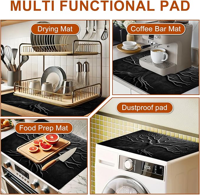 HOMETITUTE Stove Top Cover 28x20 Tree of Life Design Heat Resistant Mat