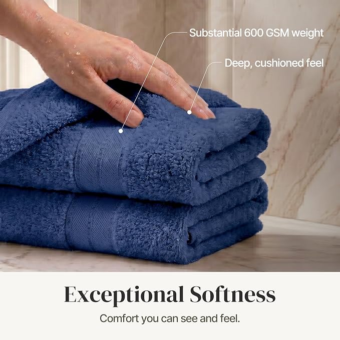 Modern Threads 4-Pack SpunLoft Bath Towel 30x54 - Navy