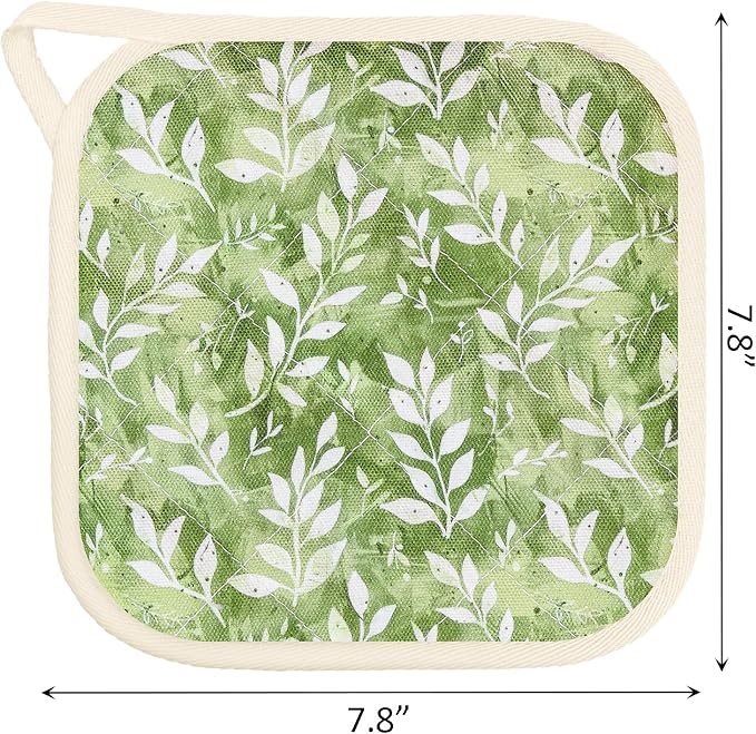 6 Pack Pot Holders 100% Cotton Heat Resistant Potholder, Machine Washable Pot Holder, Hot Pads, Table Pads for Cooking Baking (T)