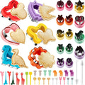48Pcs Sandwich Cutters & Sealers for Kids Lunch, Cookie Fruit Shape Cutters | Uncrustable Sandwich Maker Vegetable Food Cutter Shapes for Toddlers, Lunch & Bento Box Accessories w/ Heart Dinosaur Unicorn