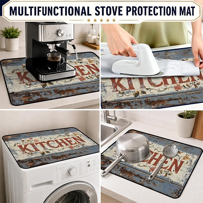 Stove Top Covers with A Non-slip Rubber Coating | protect Your Stove from Scratches, Extend Countertop Space, and Add A Classic Kitchen Touch