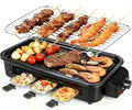 Electric Indoor Grill 1700W 2 in 1 Smokeless Griddle Grill Pan for Kitchen | Temperature Setting Inside Countertop Korean BBQ Grill with Grilling Net & Non-Stick Removable Griddle Plate and 3 Cheese Pan