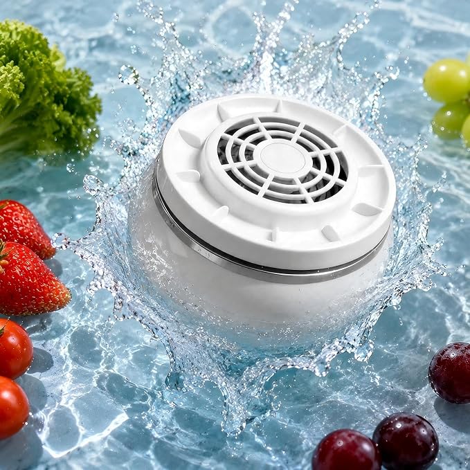 Fruit and Vegetable Washing Machine,Upgraded 360° Vortex Fruit Washer with Next-Gen Ti-Electrolysis,4 Smart Modes,Wireless Fruit Cleaner Device for Vegetables,Meat,Grains,IPX7 Waterproof