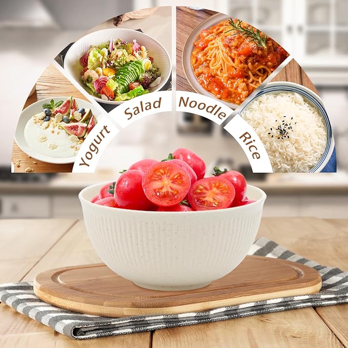 36pcs Reusable Wheat Straw Dinnerware Sets,Unbreakable Dinnerware Cups Plates and Bowls Sets,Durable Kitchenware Dishes Set for Home, Office, Travel,Picnic