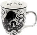 Karma Gifts 14 oz Black and White Boho Mug Octopus - Cute Coffee and Tea Mug - Ceramic Coffee Mugs for Women and Men