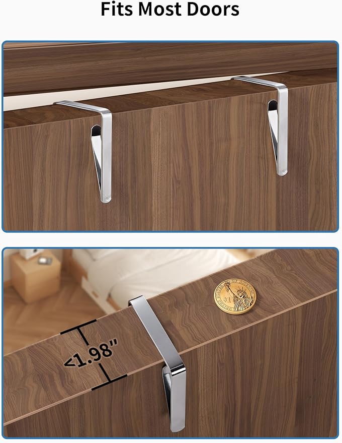 JARLINK Over the Door Organizer for Pantry, Bathroom, 5 Shelf Black, 2 Pack | Anti-Tilt Design, 44 lb Load Capacity, Hanging Door Organizer with 5 Large Capacity Pockets, Behind Door Storage for Nursery