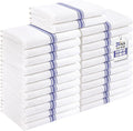 Homaxy 100% Ring Spun Cotton Kitchen Towels 24 Pack, Blue Stripe | 15 x 25 Inch, Highly Absorbent Dish Towels for Kitchen Drying, Reusable Cleaning Cloths, Soft Tea Towels with Hanging Loop
