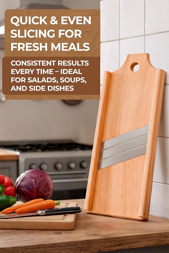 Wooden Cabbage Shredder for Coleslaw & Sauerkraut - 17.7x6.7 in Slaw Slicer - Cabbage Grater for Coleslaw and Sauerkraut - Slaw Slicer Cutter Maker