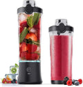 Portable Blender,USB 600ML Electric Juicer Fruit Mixer,4000mAh,Personal compact travel juicer,Smoothies,Fresh juice,Self-cleaning,Leakproof lid, Smart time display,6 blades,with strong blending,Black