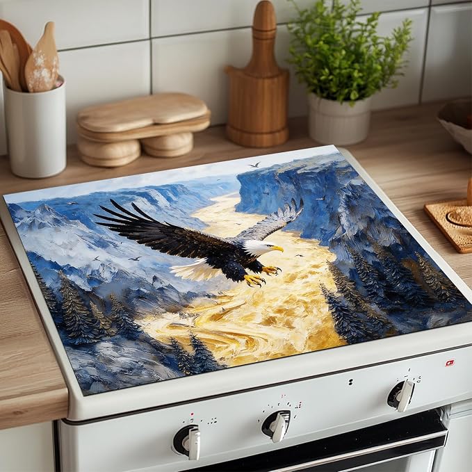 HOMETITUTE Spring Stove Top Cover 28x20 Eagle River Landscape Heat Resistant