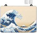 Japanese Wave Glass Top Stove Cover Protector,Vintage Stove Top Covers for Electric Stove,Washable Heat Resistant Cooktop Mat Anti-Slip Range Covers, 28 x 20 Inch