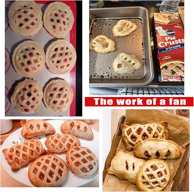Dough Presser Pocket，Mini Pie Molds,One-Handed Cookie Maker, 3 Shape Christmas Handmade Pie Molds.(Round Pie Mold)