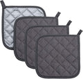 Joyhalo 4 Pack Pot Holders for Kitchen Clearance | Hot Pads for Kitchen, Countertops, Oven Pot Holders Bulk, Potholders Sets for Kitchens Heat Resistant, Grey