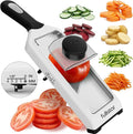 Fullstar - Handheld Mandoline Vegetable Slicer & Julienne Cutter | 2 in 1 Onion, Veggie & Fruit Slicer, 4 Thickness Settings with Stainless Steel Guard for Easy & Safer Slicing (White)