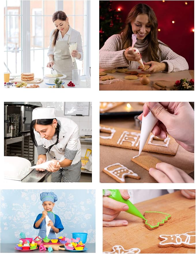 Piping Pastry Bag Pack of 200 Plastic Disposable Cream Pastry Bag Cake Icing Sugarcraft Cupcake Piping Decorating Tool For Baking Supplies (Medium 12'' 200pcs)