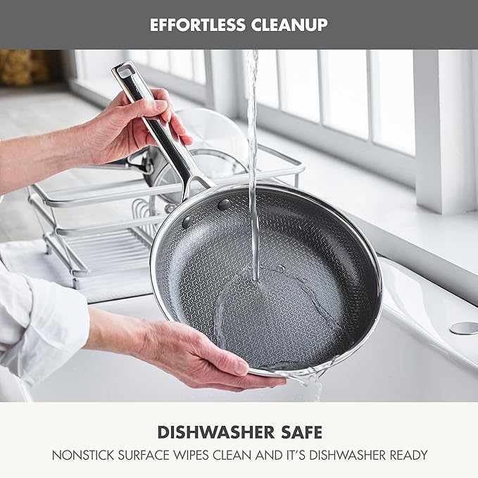 GreenPan Hybrid APEX 12" Stainless Steel Frying Pan Skillet with Lid | APEX Tri-Ply Pan, PFAS-Free Thermobond Nonstick, Induction & All Cooktop Compatible, Dishwasher & Oven Safe to 850F, Silver