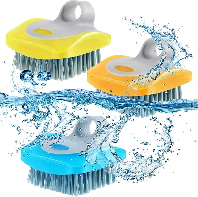 Tatuo 3 Pcs Vegetable Brush Potato Scrubber Vegetable Scrubber for Food | Flexible Bristles Kitchen Brush Silicone Hard and Soft Side Cleaning Fruit Tools for Potatoes, Carrots Kitchen Gadgets Set