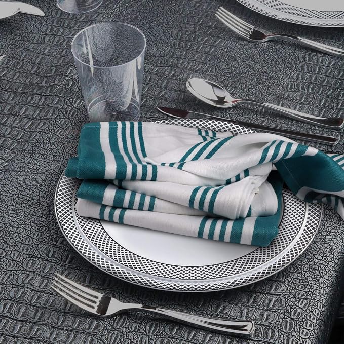 Urban Villa Kitchen Towels Cotton Dish Towels 20”x30” (Set of 6) Teal