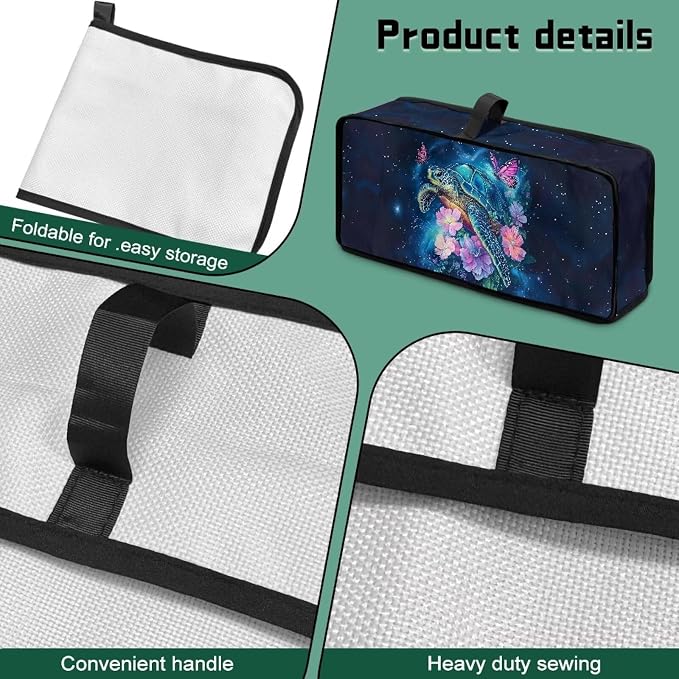 ZDCUSTOM Hibiscus Floral Sea Turle Slim Toaster Cover Fits for Most Standard 2 Slice Long Slot Toasters, Keep Kitchen Small Appliance Clean from Dust and Fingerprint