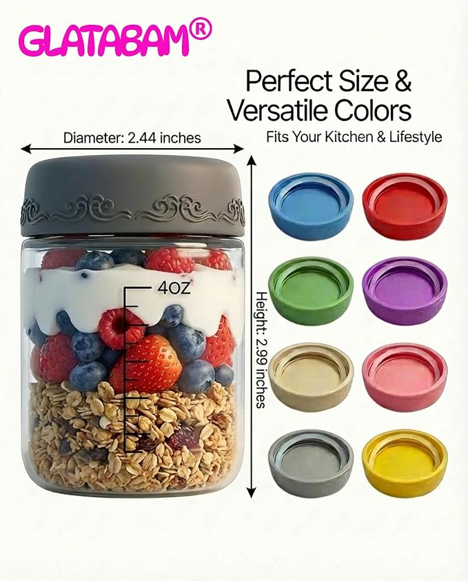 4 OZ Salad Dressing Jar 8 Pack, Airtight Leakproof Bulk Small Glass Sauce Jar with Lids, Reusable for Lunch Box, Bento, Travel & Meal Prep(4 OZ-8Pack)